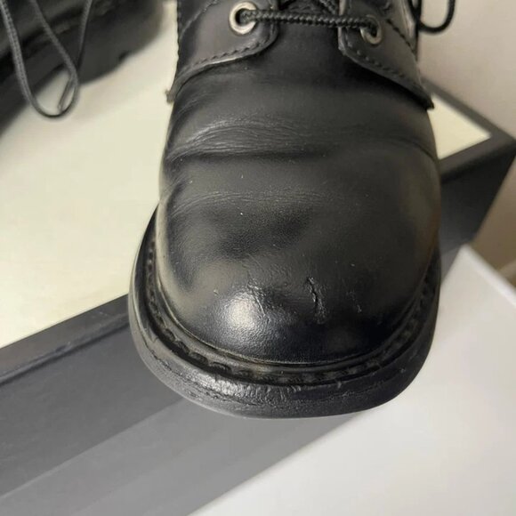 John Fluevog Ankle Boots Black Leather The Seventh Heaven Sole Women's Size 6.5 - Picture 9 of 13